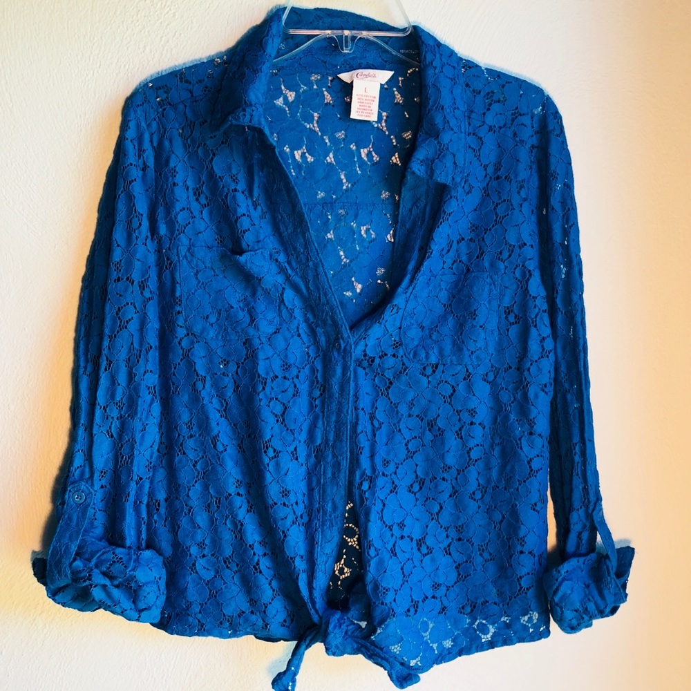Candie’s blue flower coverup